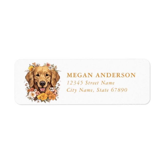 Golden Retriever Return Address Labels (Front)
