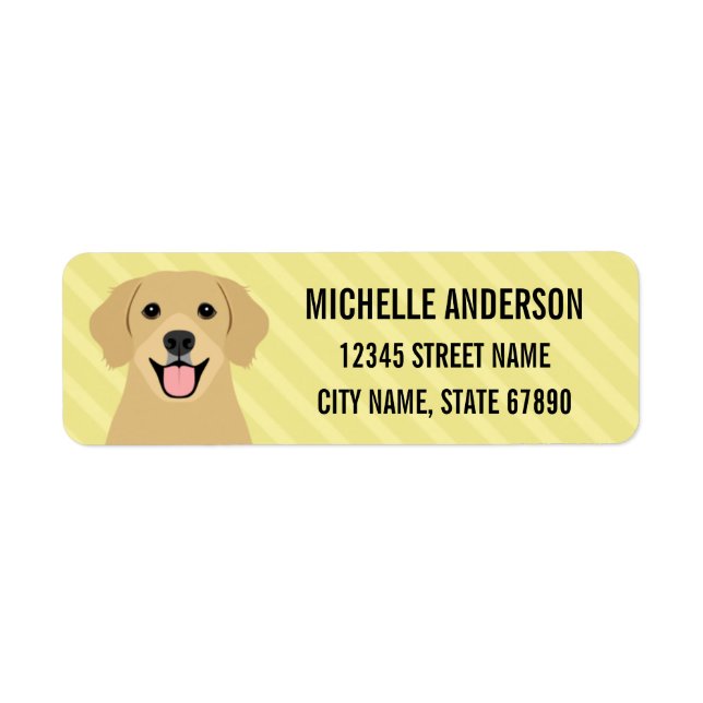 Golden Retriever Return Address Labels (Front)