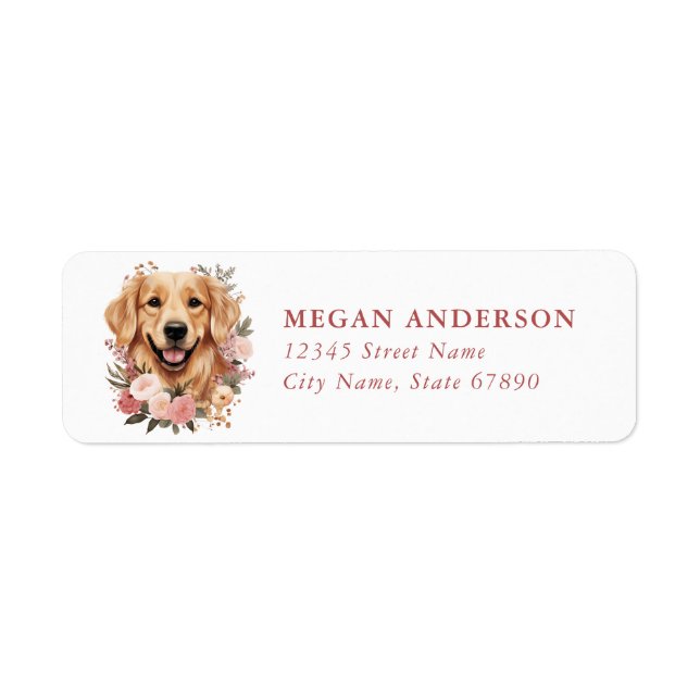 Golden Retriever Return Address Labels (Front)