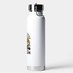Golden Retriever Rides Shotgun Halloween Witch Art Water Bottle