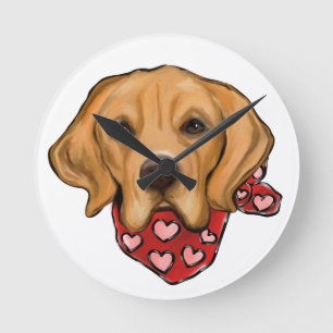 Golden Retriever Round Clock