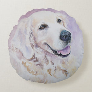 Golden retriever round cushion