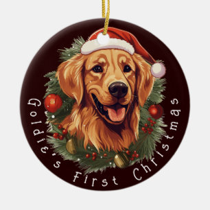 Golden Retriever’s First Christmas Ceramic Tree Decoration