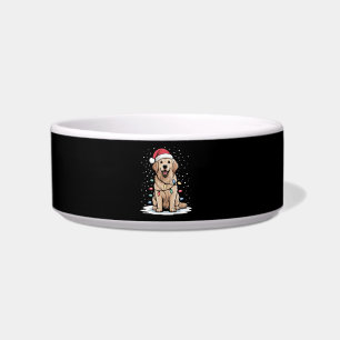 Golden Retriever Santa Christmas Tree Lights Xmas Bowl