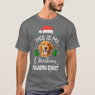 Golden Retriever Santa Christmas Tree Lights Xmas  T-Shirt