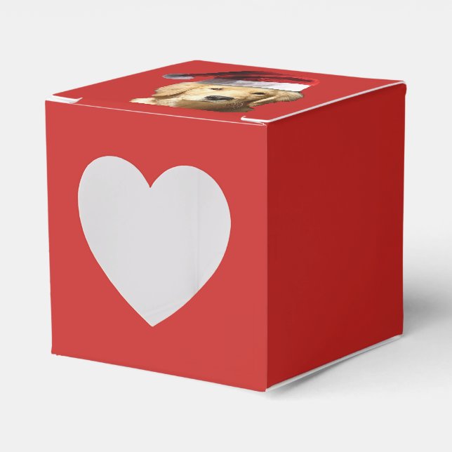 Golden Retriever Santa Claus Favour Box (Front Side)