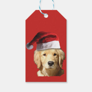 Golden Retriever Santa Claus Gift Tags