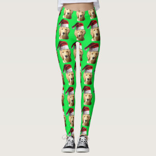 Golden Retriever Santa Claus Leggings