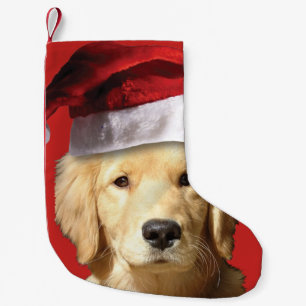 Golden Retriever Santa Claus Small Christmas Stocking