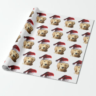Golden Retriever Santa Claus Wrapping Paper