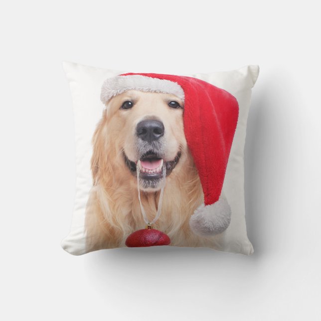 Golden Retriever Santa Cushion (Front)