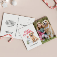 GOLDEN RETRIEVER SANTA HAT CHRISTMAS SINGLE PHOTO