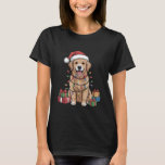 Golden Retriever Santa Hat Christmas Xmas Dog Love T-Shirt<br><div class="desc">Golden Retriever Santa Hat Christmas Xmas Dog Lovers Holiday</div>