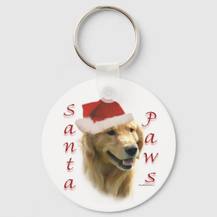 Golden Retriever Santa Paws Key Ring