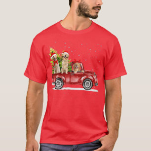 Golden Retriever Santa Red Truck Snow Christmas Tr T-Shirt