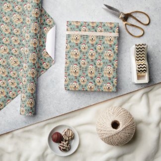 Golden Retriever Seasonal Christmas  Wrapping Paper