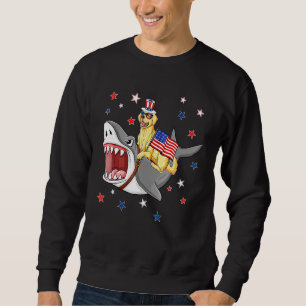 Golden Retriever Shark 4th Of July Dog Mum Dad Pup Sweatshirt