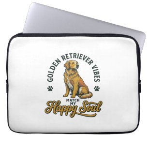 Golden Retriever Shirt Vintage Engraving Dog Lover Laptop Sleeve
