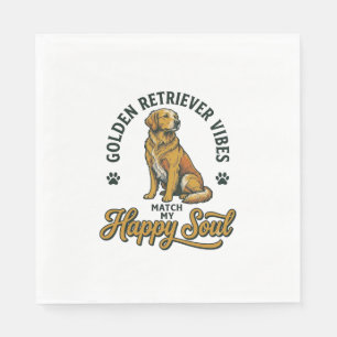 Golden Retriever Shirt Vintage Engraving Dog Lover Napkin