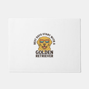 Golden Retriever Shirt with Retro Sunglasses Dog A Doormat