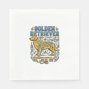 Golden Retriever Shirt With Vintage Dog Lover Art_ Napkin