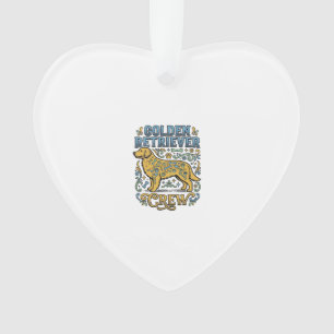 Golden Retriever Shirt With Vintage Dog Lover Art_ Ornament