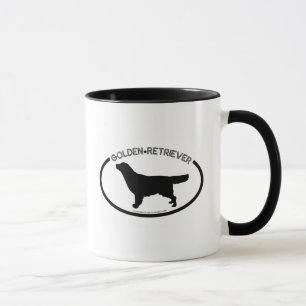 Golden Retriever Silhouette Black Mug