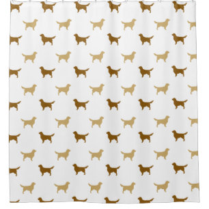 Golden Retriever Silhouettes Pattern Shower Curtain