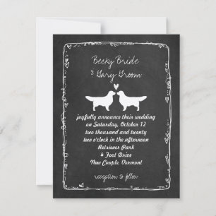 Golden Retriever Silhouettes Wedding Invitation
