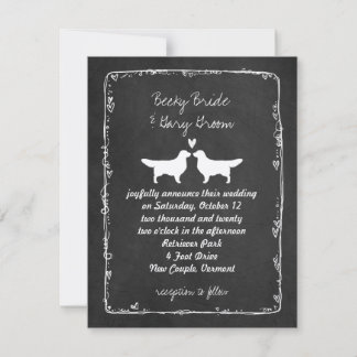 Golden Retriever Silhouettes Wedding Invitation