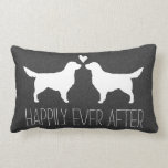 Golden Retriever Silhouettes with Heart and Text Lumbar Cushion<br><div class="desc"></div>