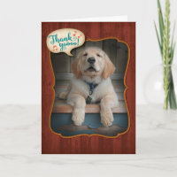 Golden Retriever Singing Praises Thank You Card