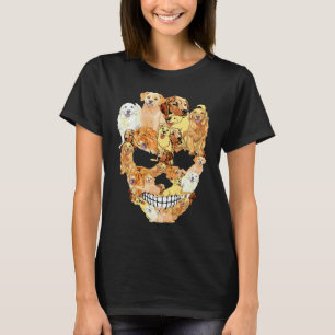 Golden Retriever Skull Dog Halloween Costumes T-Shirt