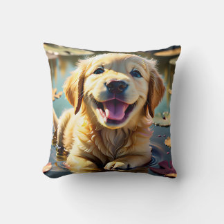 Golden Retriever Smiling Cushion