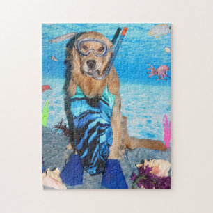 Golden Retriever Snorkeler Jigsaw Puzzle