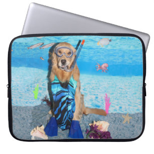 Golden Retriever Snorkeler Laptop Sleeve