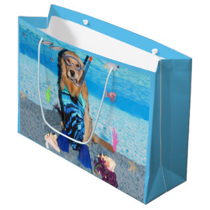 Golden Retriever Snorkeler Large Gift Bag