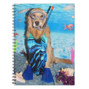 Golden Retriever Snorkeler Spiral Notebook