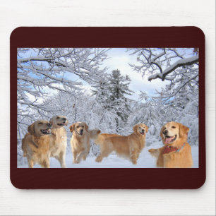 Golden Retriever Snow Mousepad
