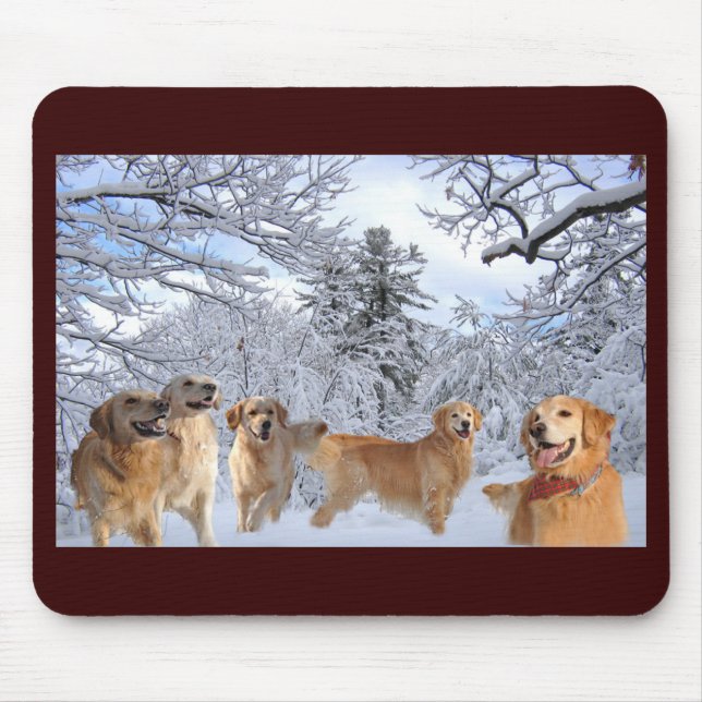 Golden Retriever Snow Mousepad (Front)