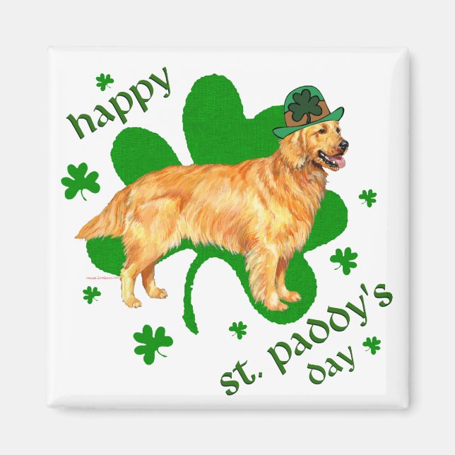 Golden Retriever St Paddy's Day Magnet (Front)