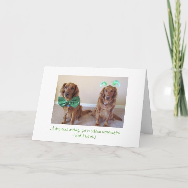 Golden Retriever St. Patrick's Day Card (Front)