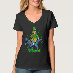 Golden Retriever St Patricks Day T Rex Leprechaun  T-Shirt