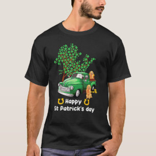 Golden Retriever St Patricks Day Truck Shamrock Pa T-Shirt