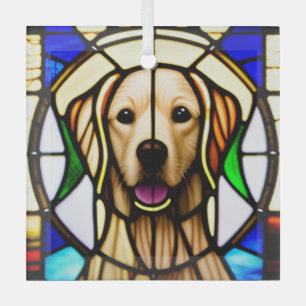 Golden Retriever "Stained Glass"  Glass Tree Decoration