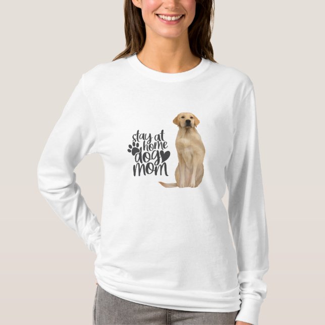 Golden Retriever - Stay At Home Dog Mum T-Shirt (Front)