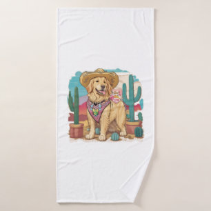 Golden Retriever stay cool anywhere Bath Towel