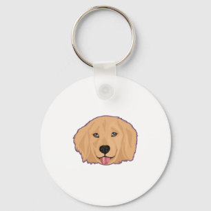 Golden Retriever Sticker Key Ring