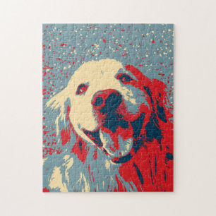 Golden Retriever Stylised Drawing Jigsaw Puzzle