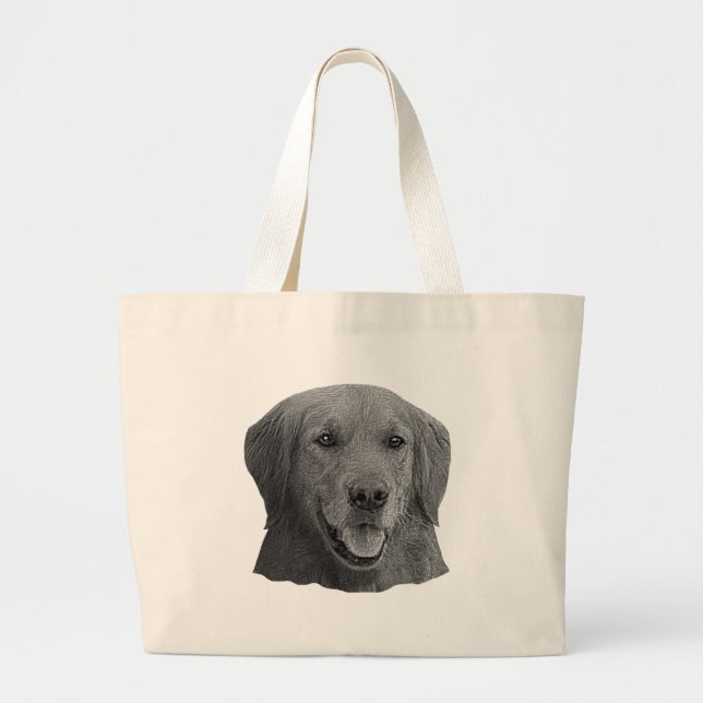 Golden Retriever Stylised Image Large Tote Bag (Front)
